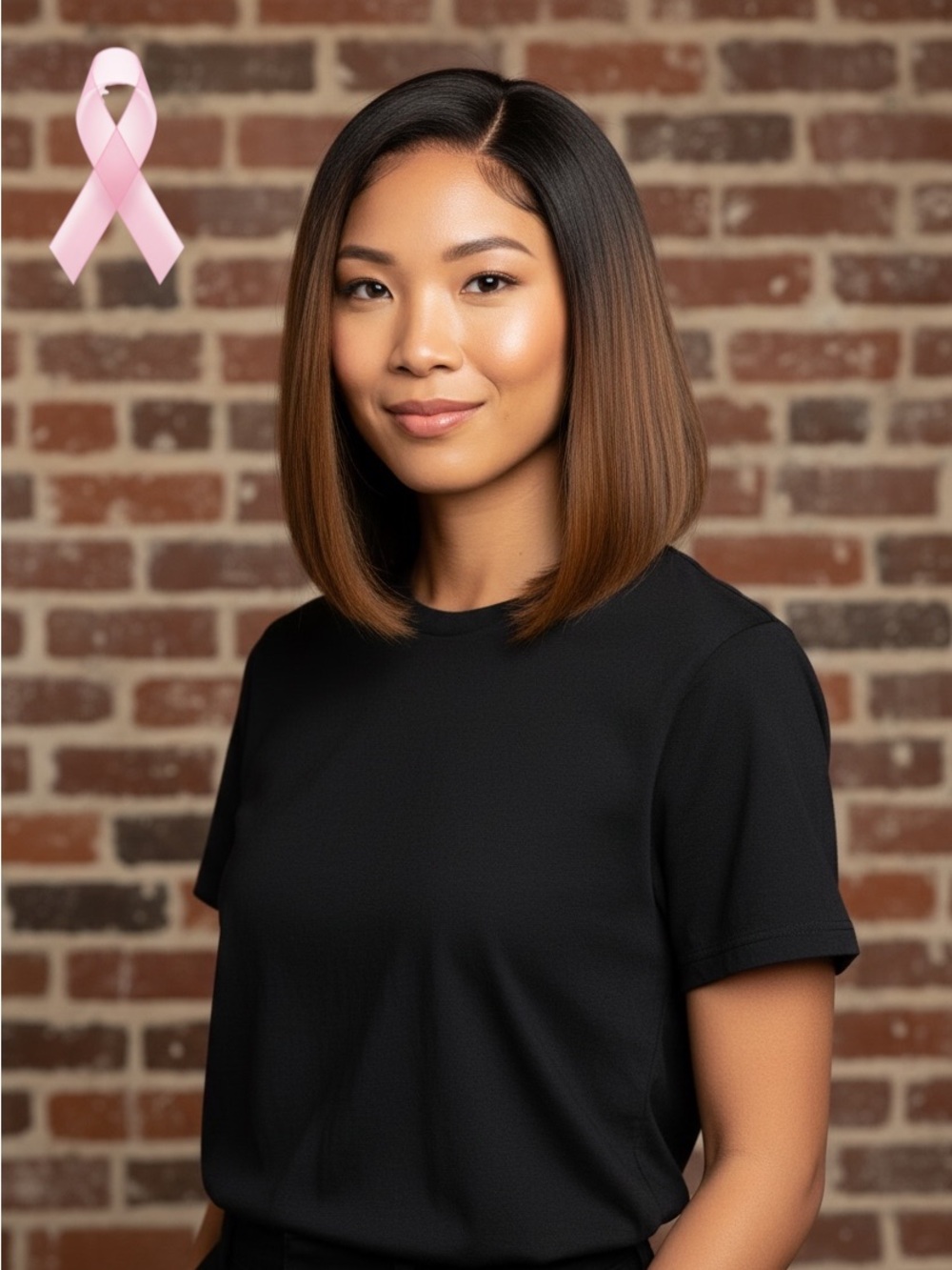 Asymmetrical Brown Ombré Bob Wig